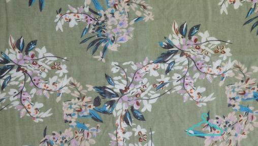 Sue Fern Green Floral Print Scarf