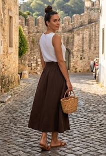 Lottie Brown Maxi Skirt