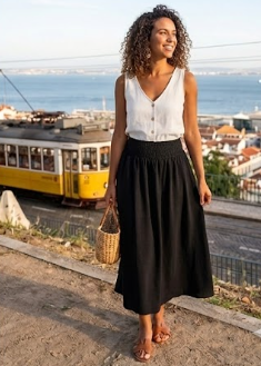 Lottie Black Maxi Skirt