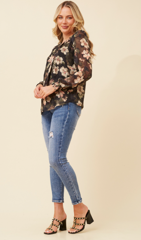 Alana Green Floral Print Blouse