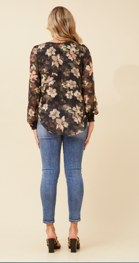 Alana Green Floral Print Blouse