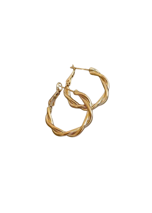 Oona Gold Circle Twist Earrings
