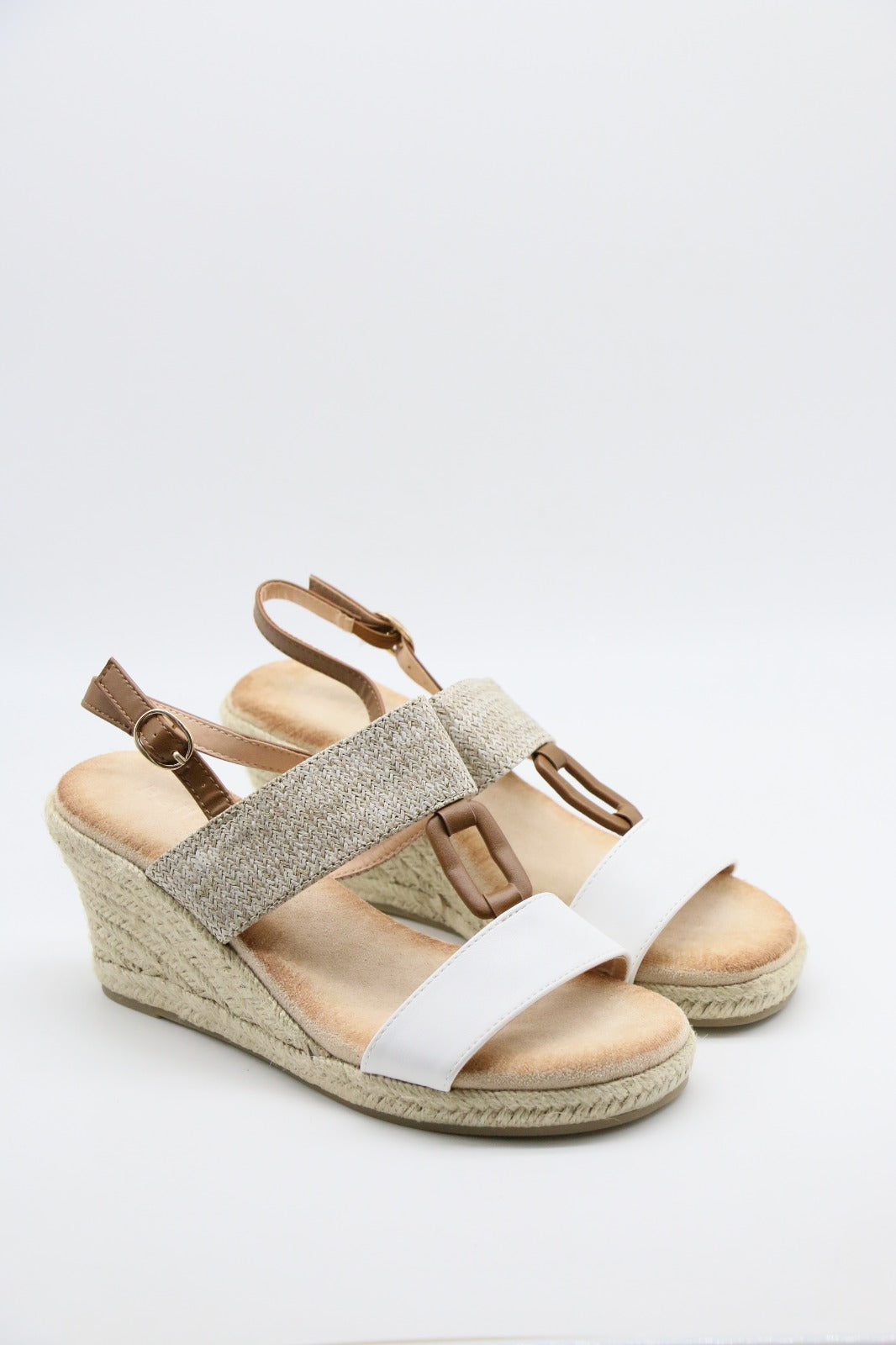 Phila White Wedge Sandals