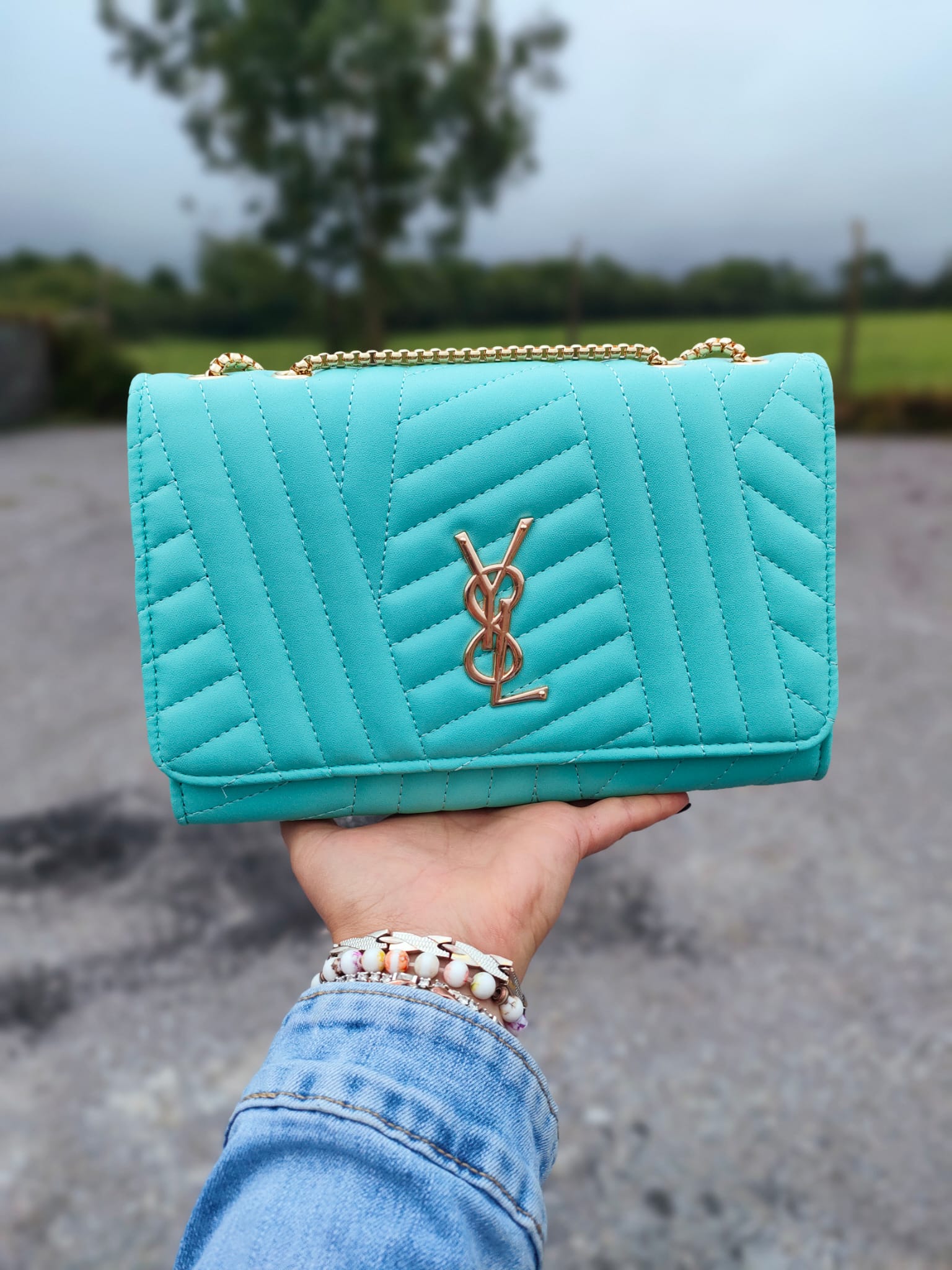 Sia Mint Quilted Bag