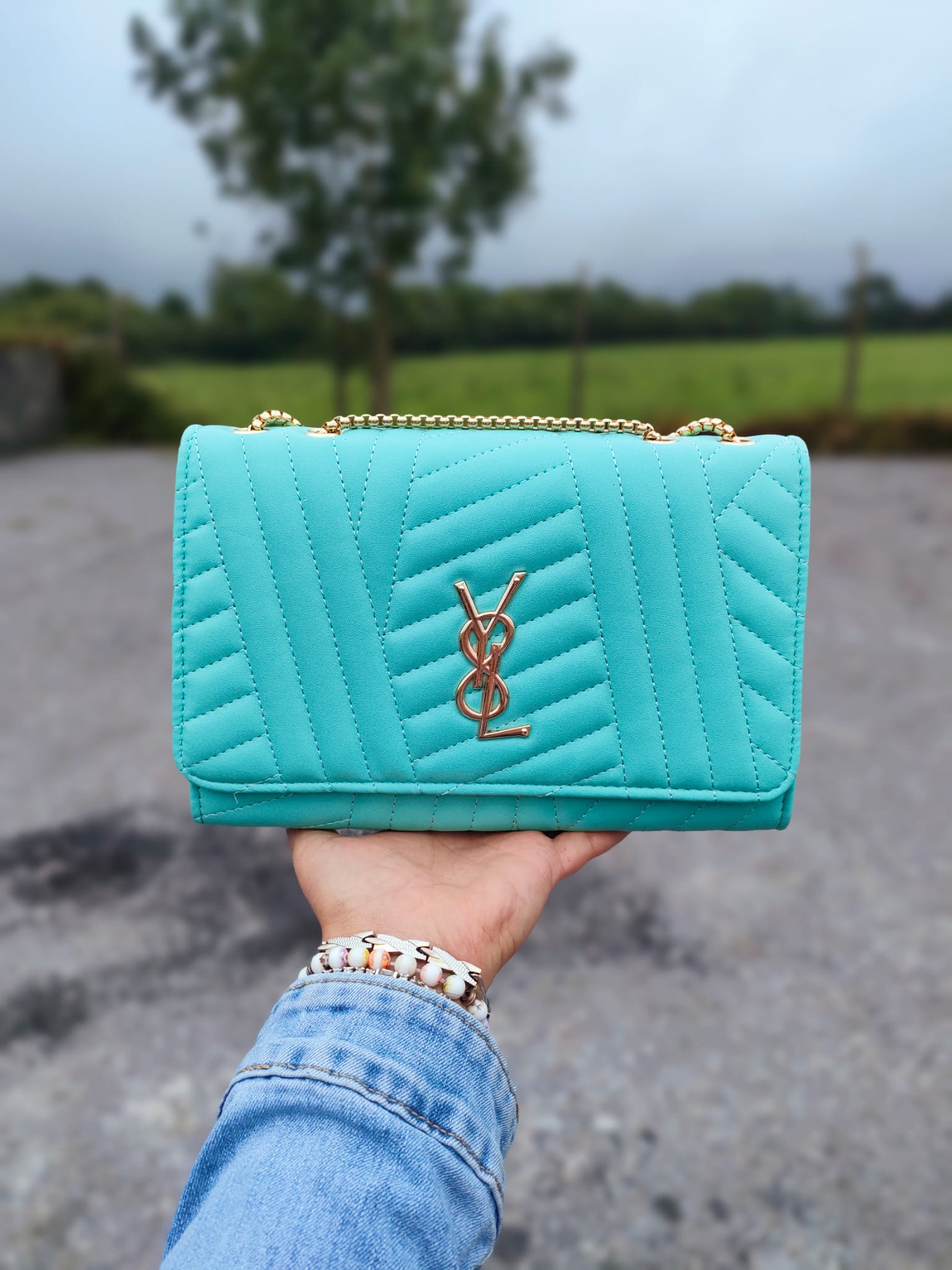 Sia Mint Quilted Bag