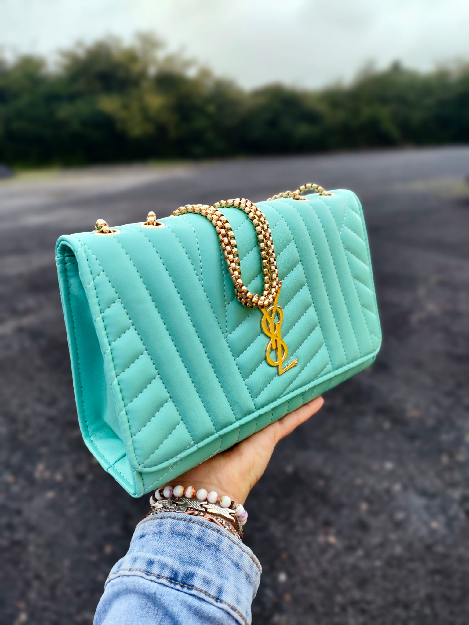 Sia Mint Quilted Bag