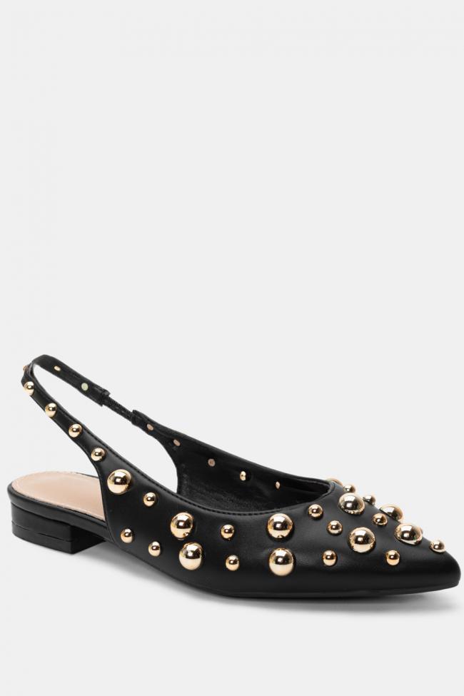 Augusta Black Bubble Beads Ballet Pumps