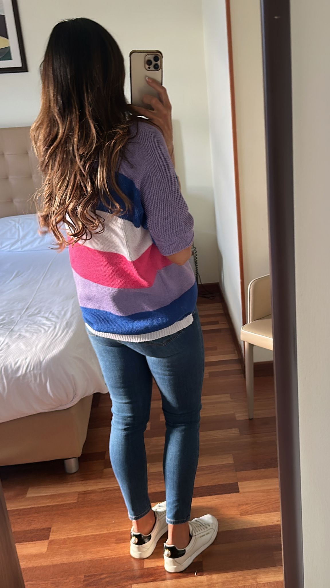 Glenis Lilac And Blue Stripe Sweater
