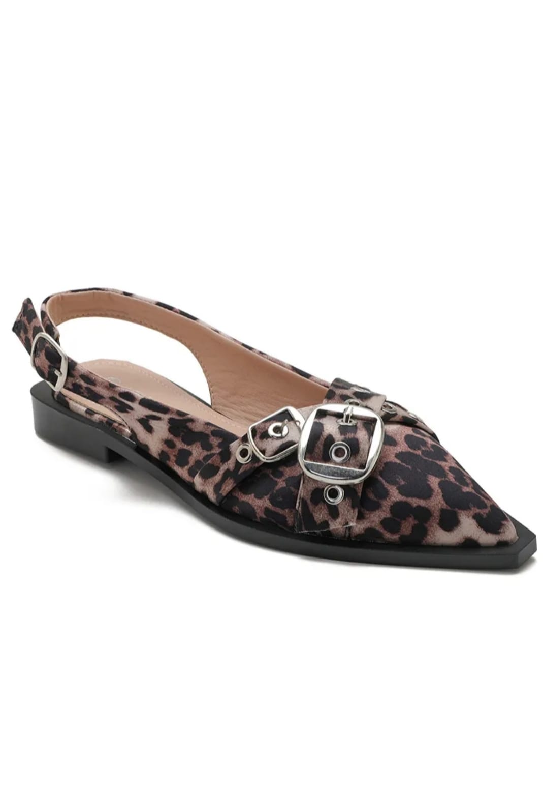 Zola Leopard Pointed Slingback Loafers