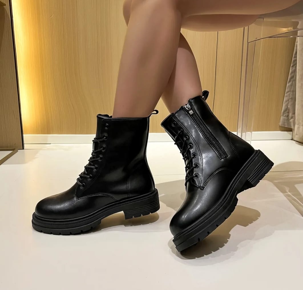 Cait Black Biker Boots