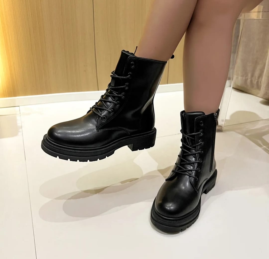 Cait Black Biker Boots