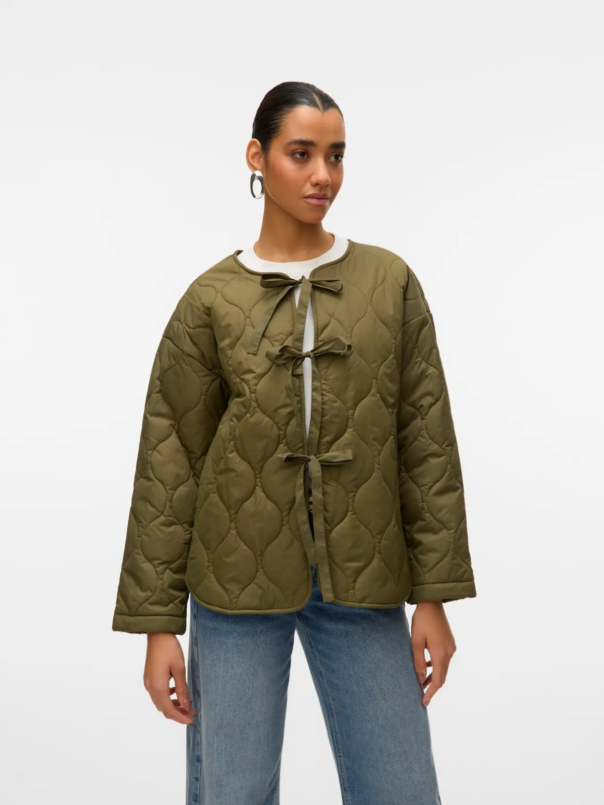 Sabine Green Quilted Tie Jacket