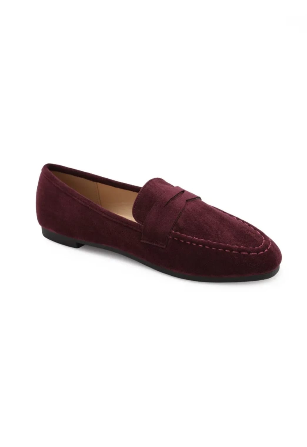 Beryl Wine Red Suede Loafers