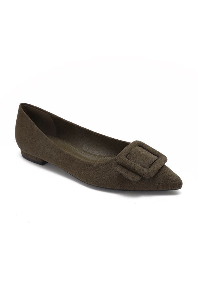 Whoopi Brown Suede Buckle Pumps