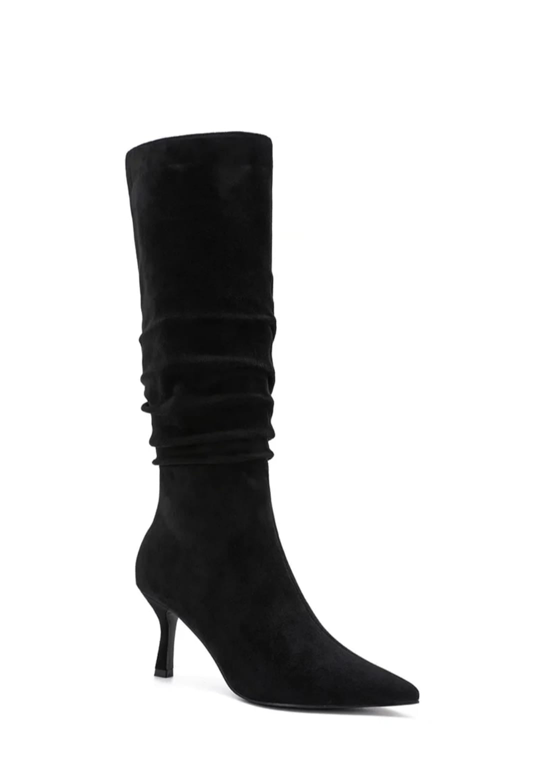 Chantel Black Slouchy Suede Boots