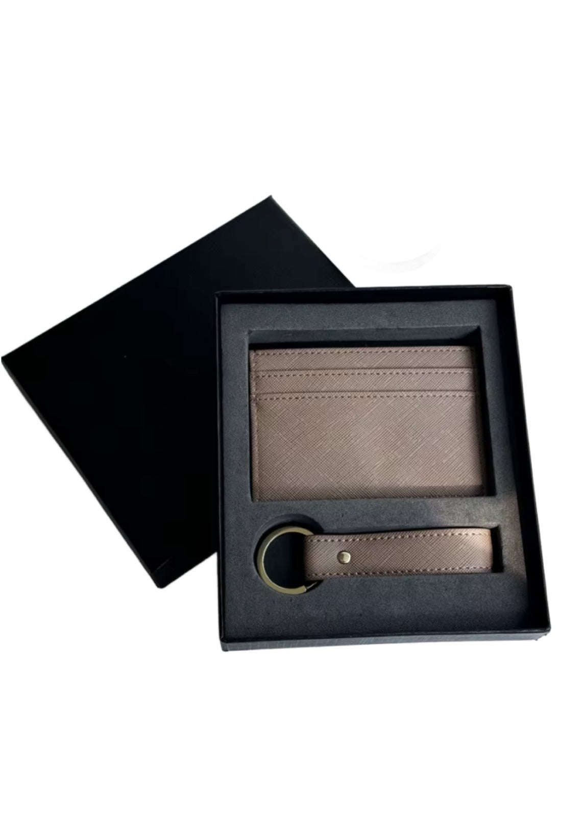 Card Holder & Keyring Gift Set Taupe