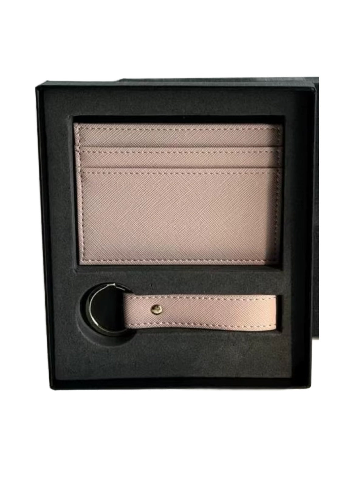 Card Holder & Keyring Gift Set Beige