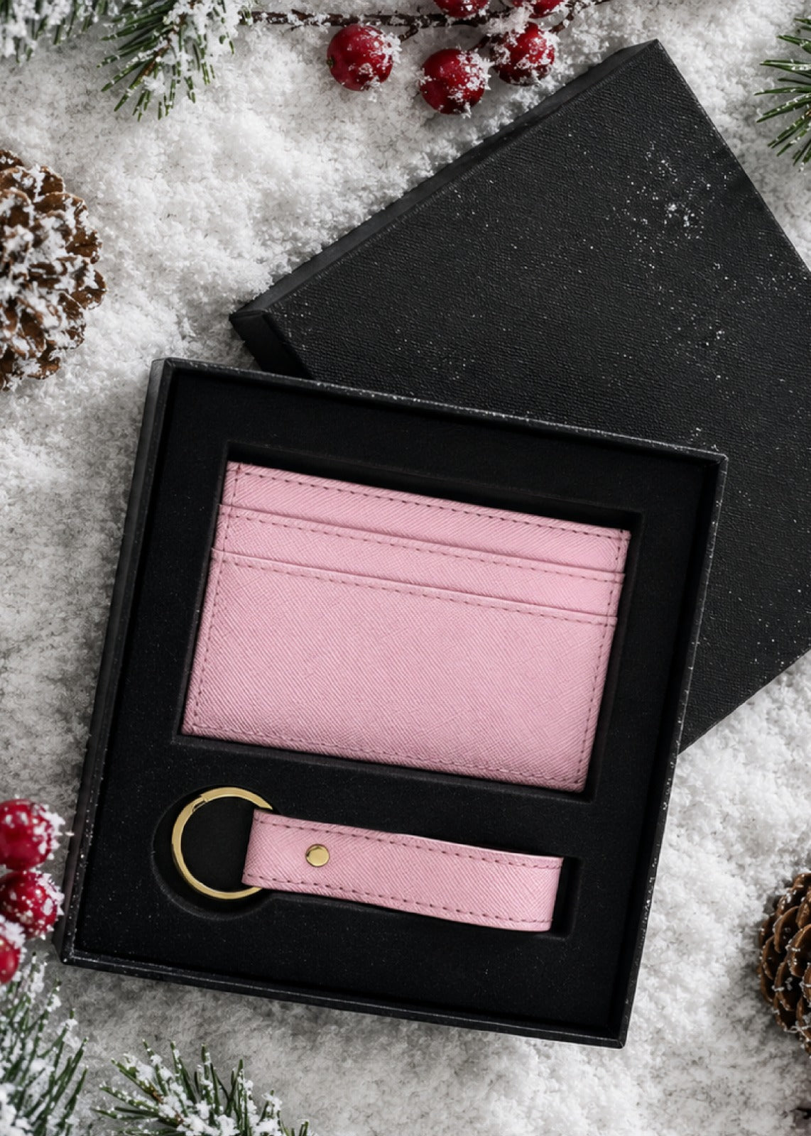 Card Holder & Keyring Gift Set Pink