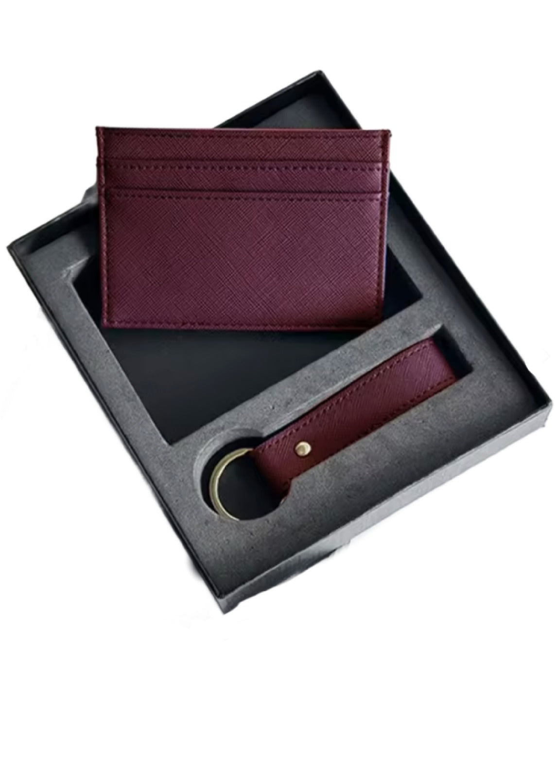 Card Holder & Keyring Gift Set Wine