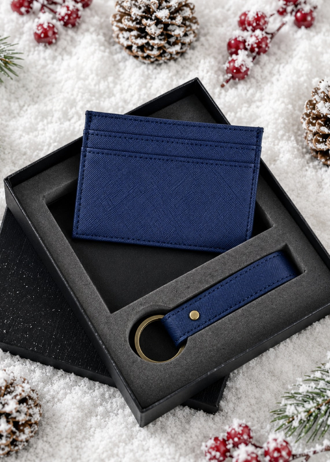 Card Holder & Keyring Gift Set Navy
