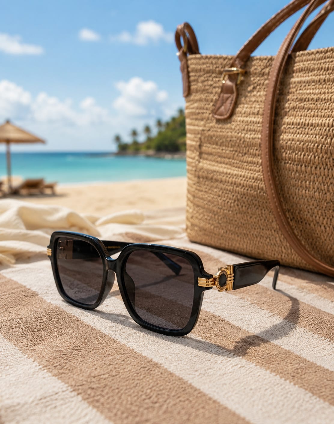 Myra Black Gold Side Detail Sunglasses