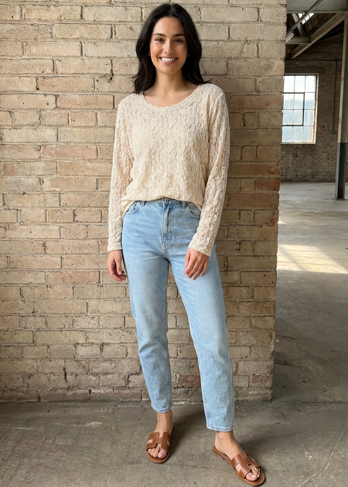 Ripley Beige Lace Top