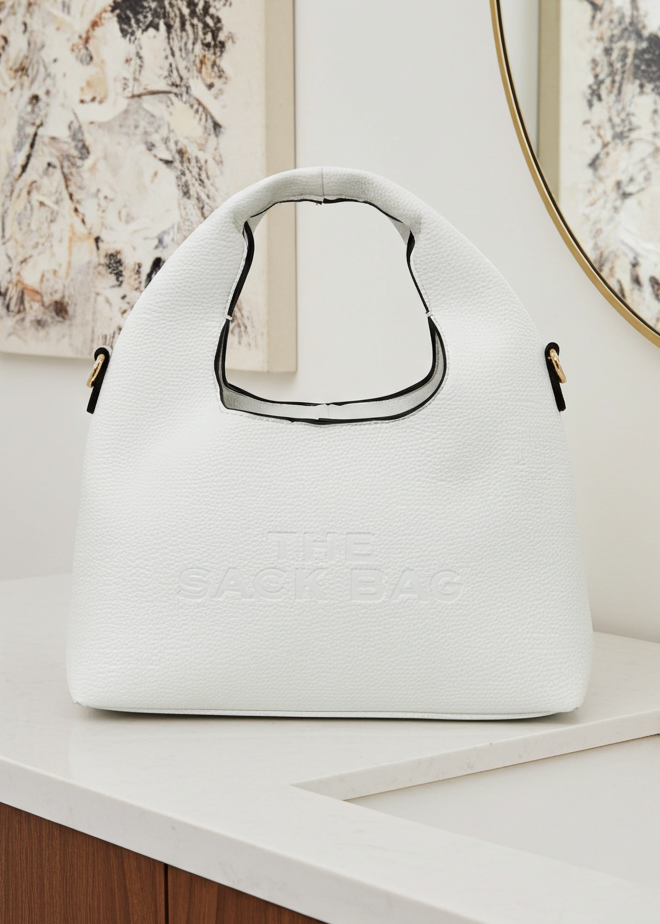Sabrina White Sack Mini Bag