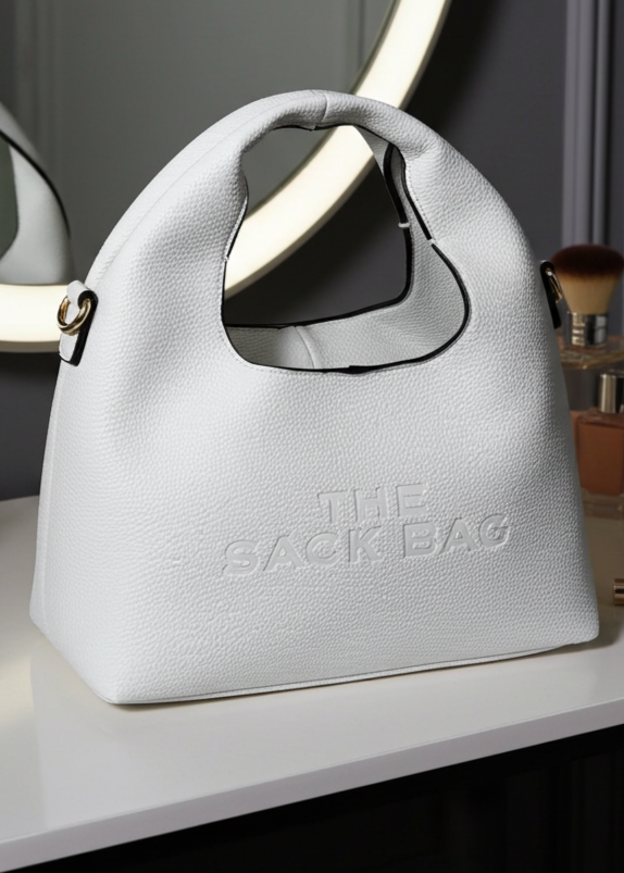 Sabrina White Sack Mini Bag