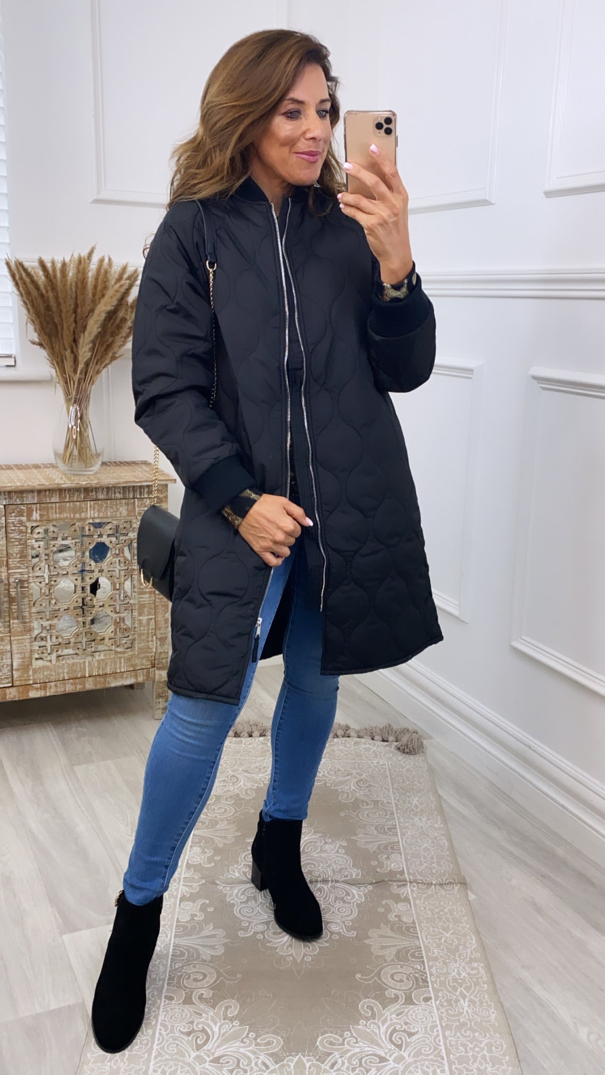 Milla Black Bomber Coat