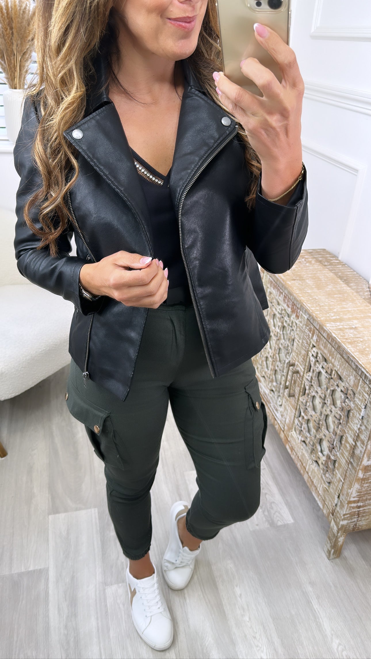 Newmelisa Black Biker Jacket