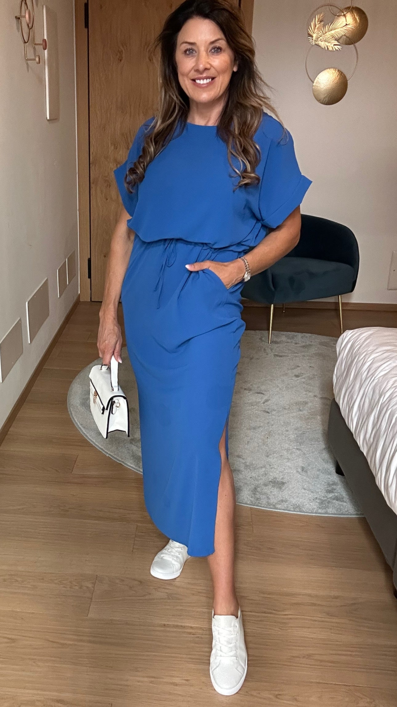 Maredith Royal Blue Tunic Maxi Dress