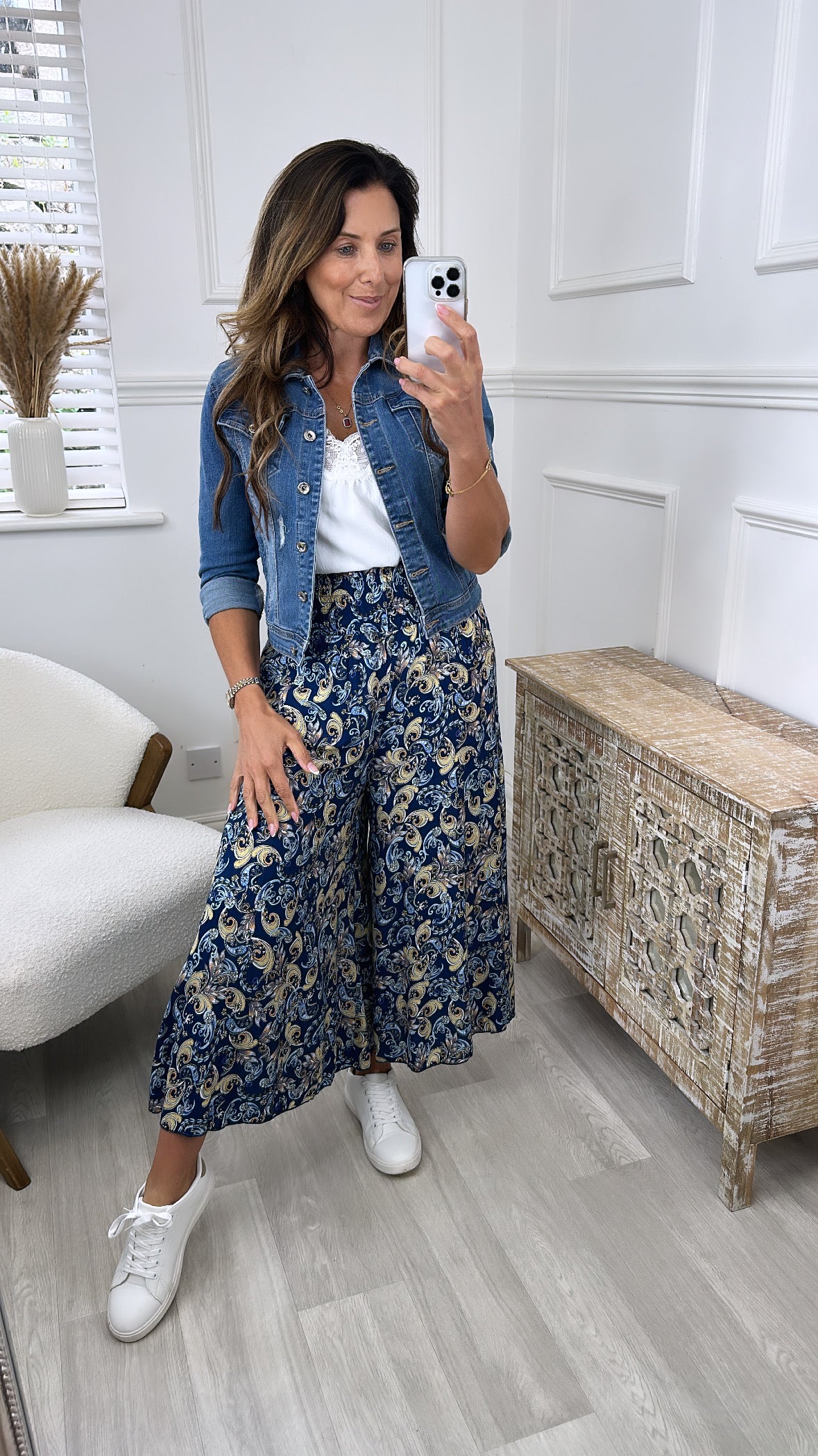 Saibh Blue Wide Leg Trousers
