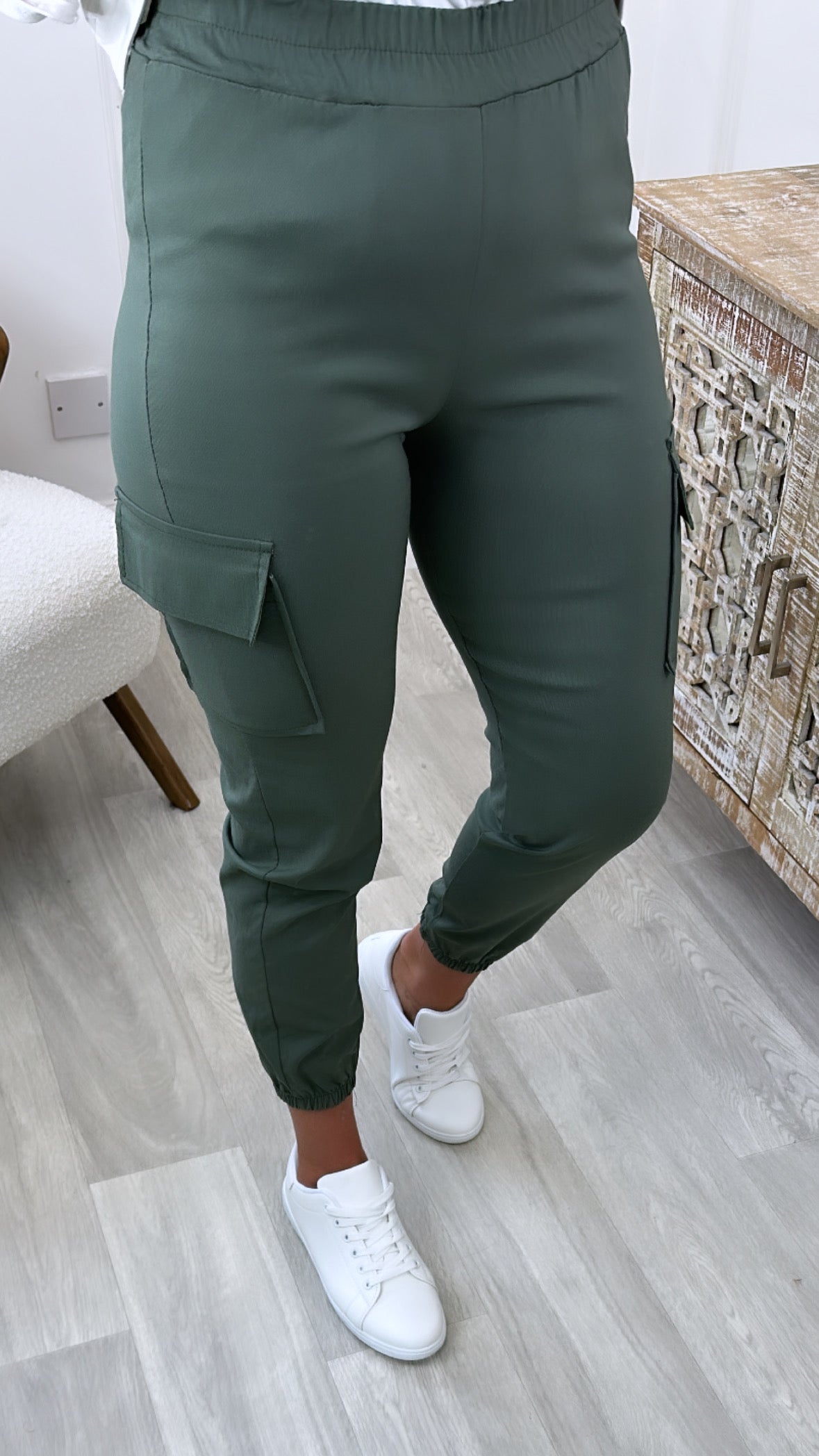 Antonia Khaki Cargo Trousers