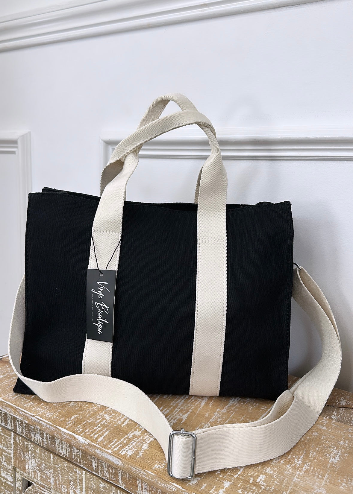 Darla Beige Square Tote Bag