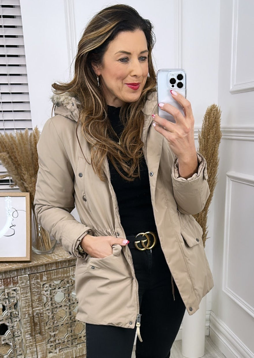 Demi Beige Parka Jacket