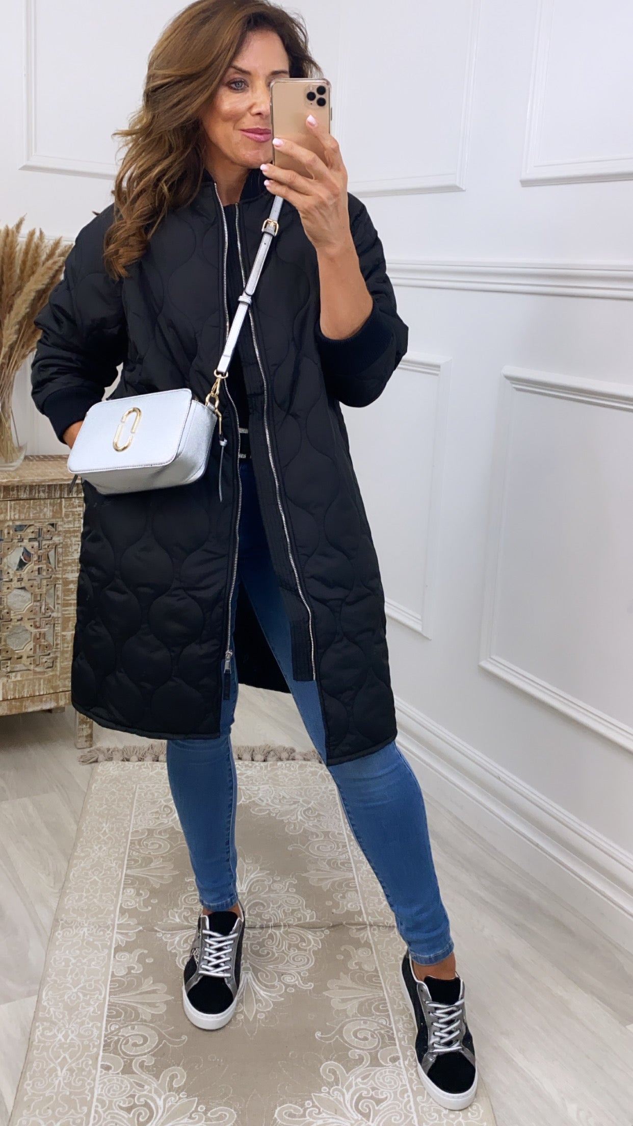 Milla Black Bomber Coat