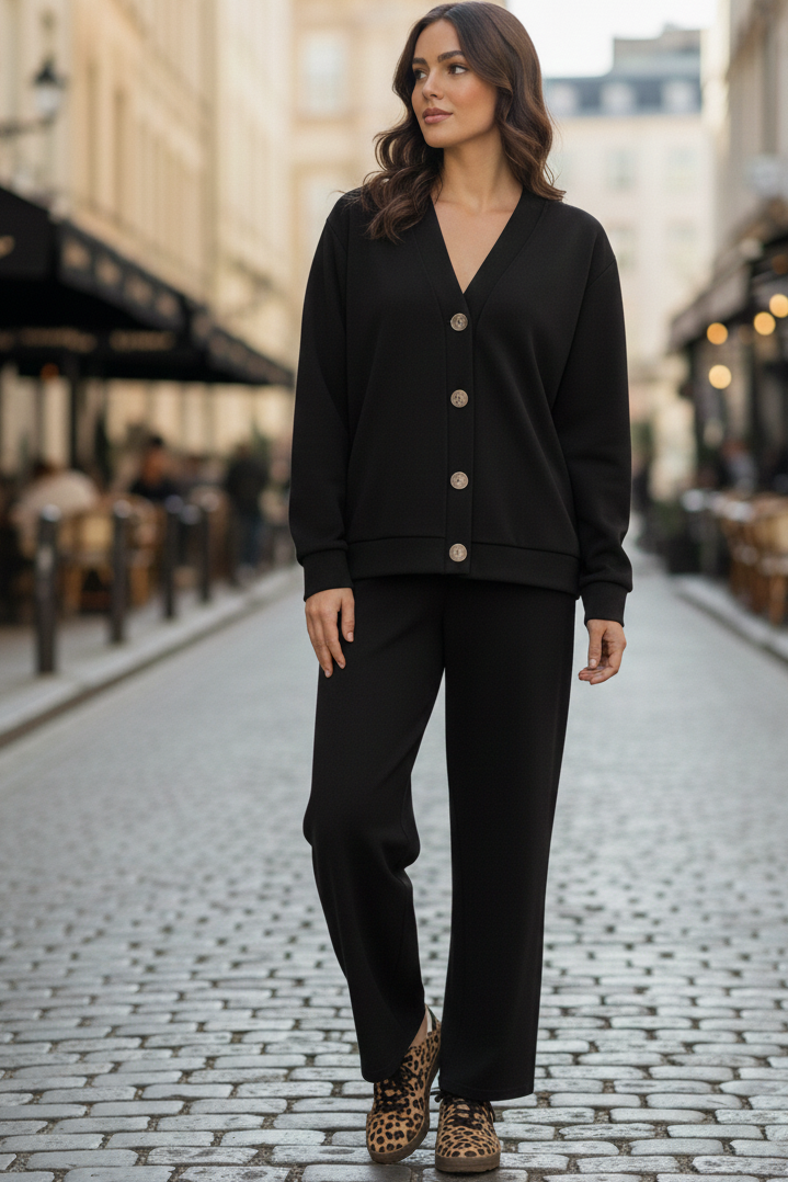 Lennox Black Cardigan Set