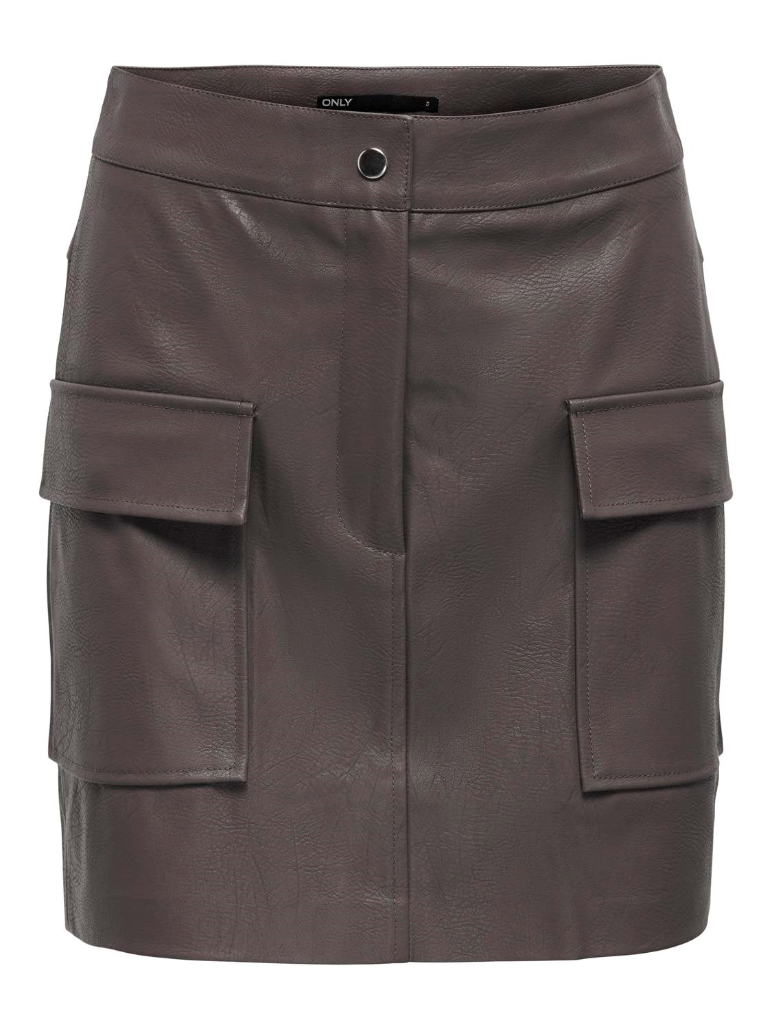 Vera Plum Faux Leather Cargo Skirt