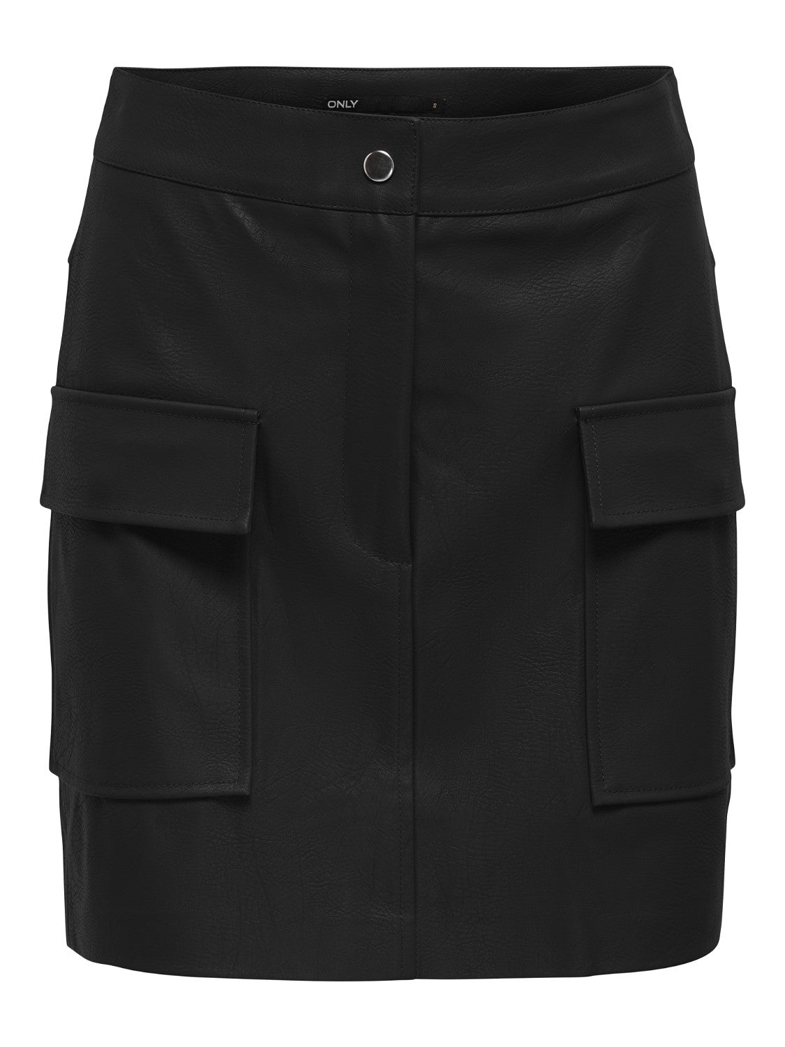 Vera Black Faux Leather Cargo Skirt