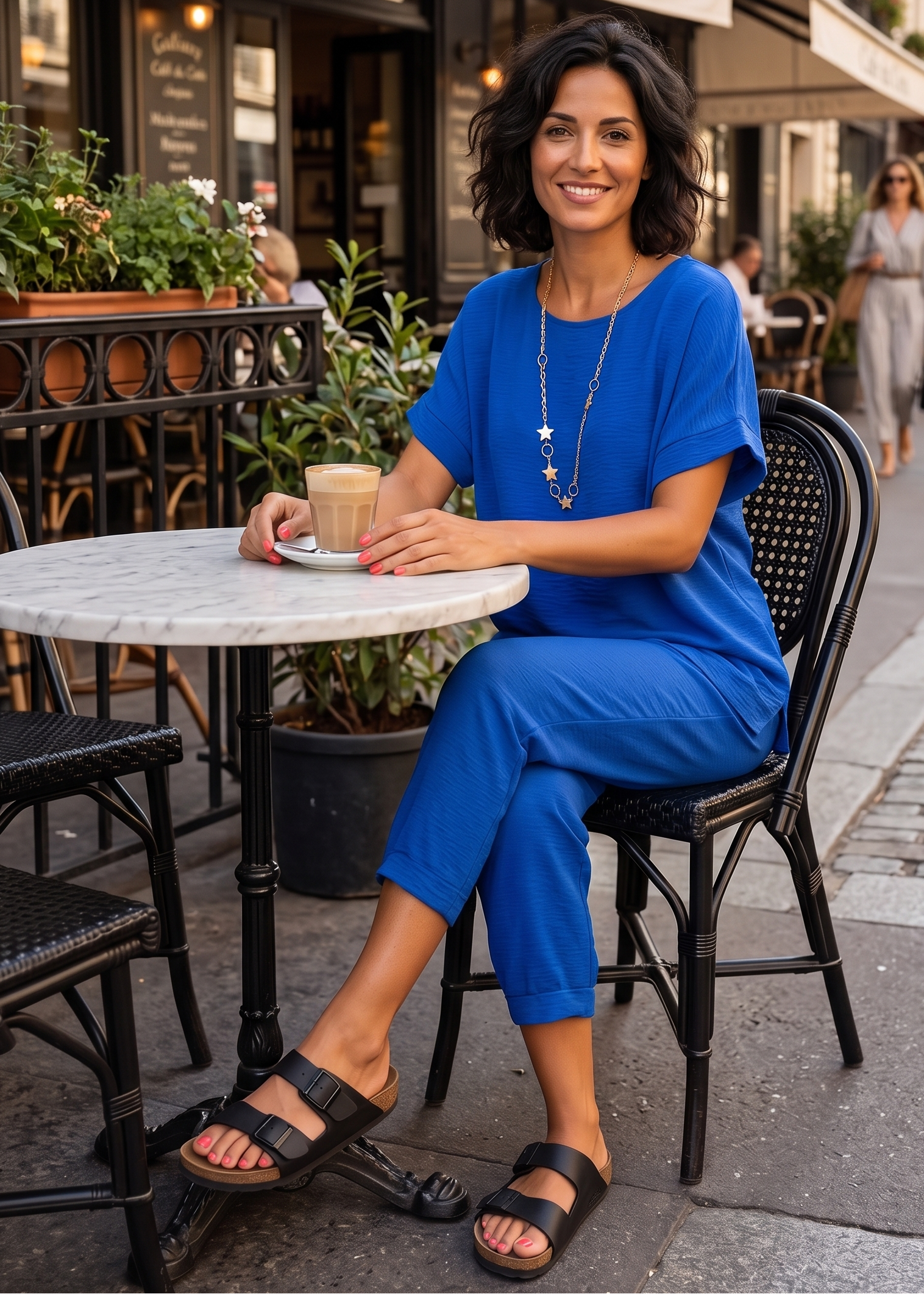 Portia Royal Blue Short Sleeve Set