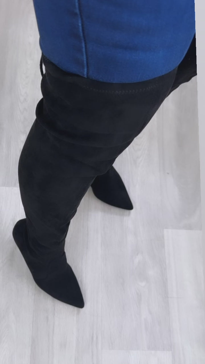 Margaret Black Over The Knee Boots