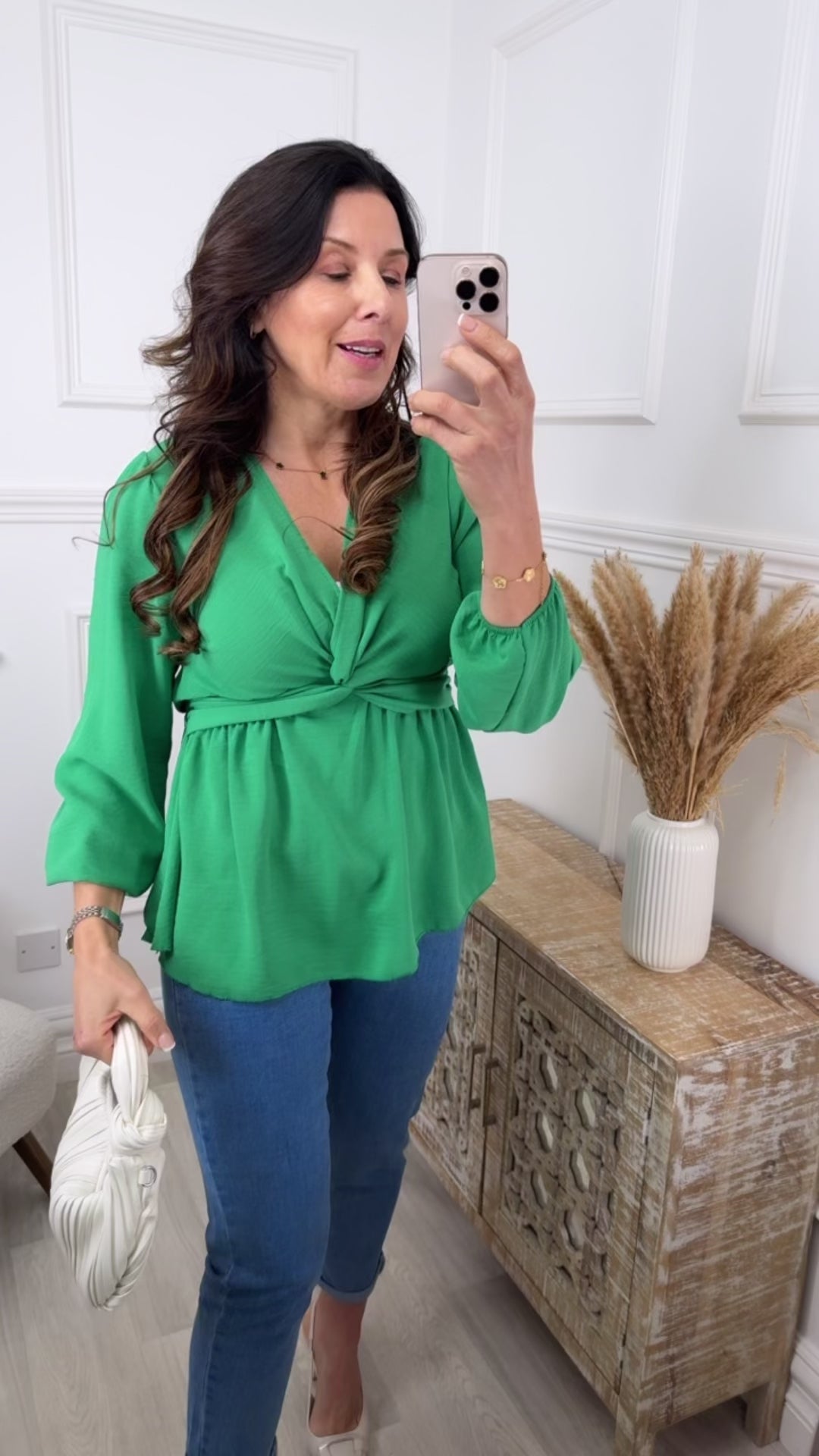 Sofiko Green Twist Front Top