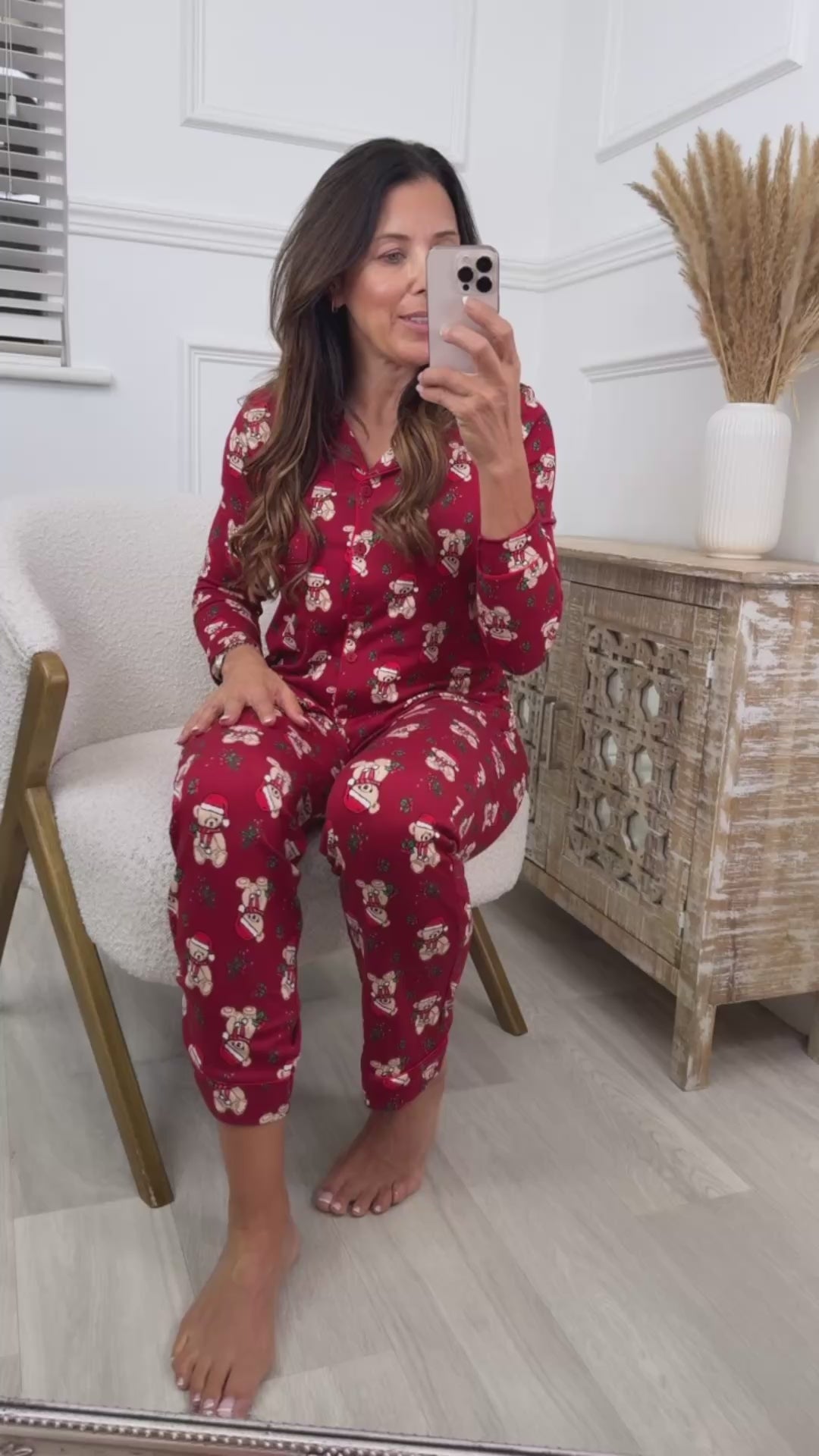 Mary Red Christmas Bear Pajama