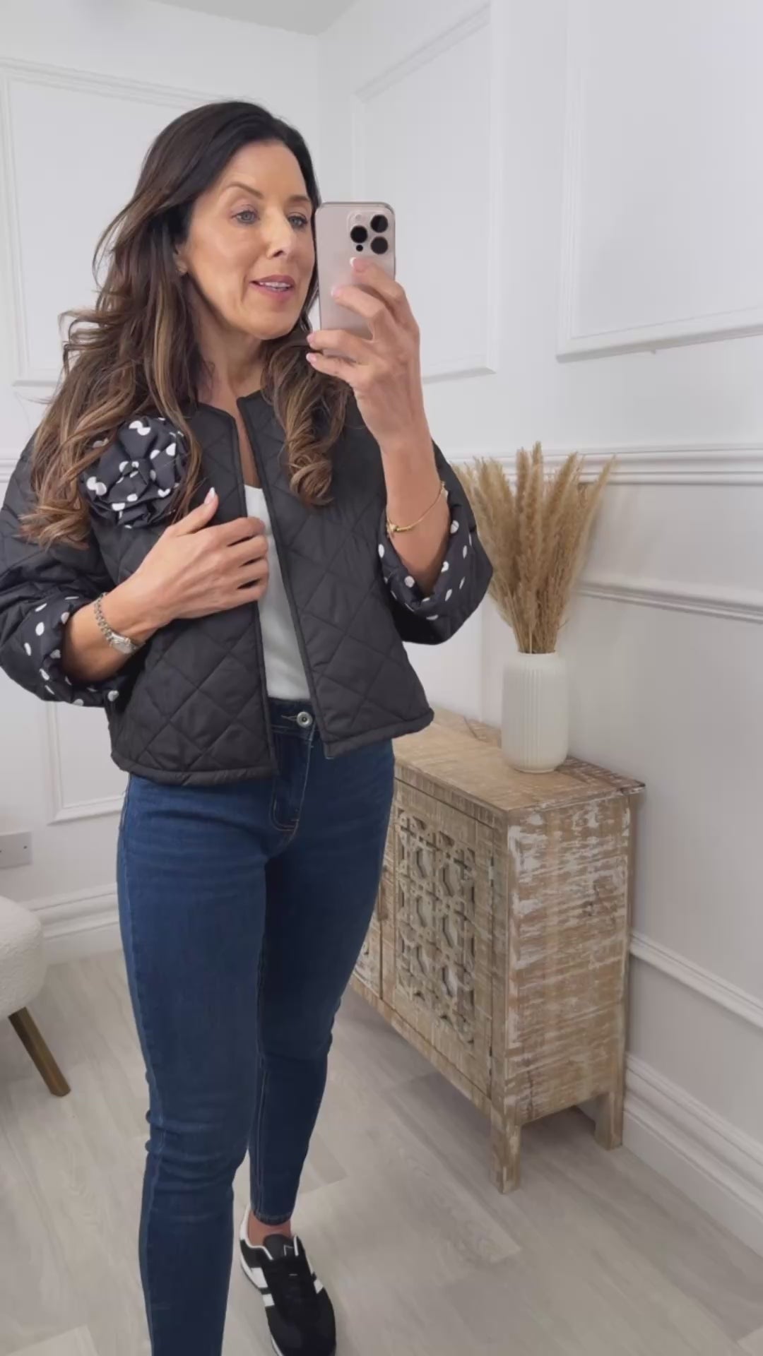 Blandine Black Polka Dot Lining Jacket