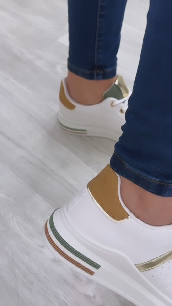 Penelope Green Lace Up Trainers