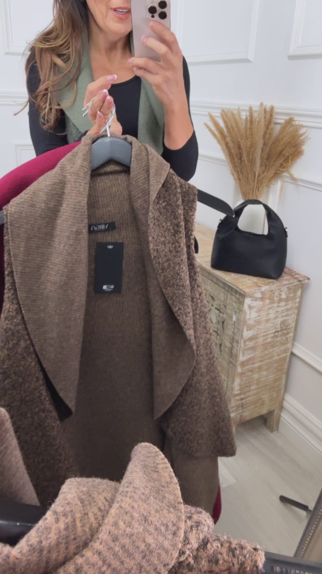 Zara Khaki Waterfall Waistcoat