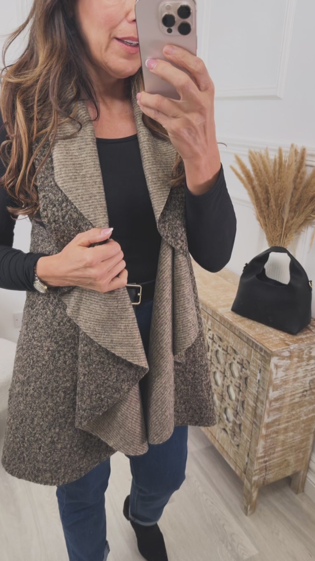 Zara Beige Waterfall Waistcoat
