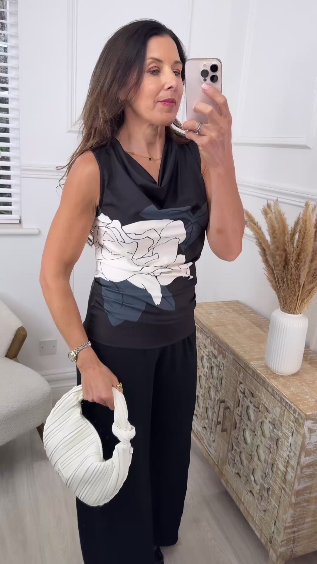 Francoise Black Floral Top Set