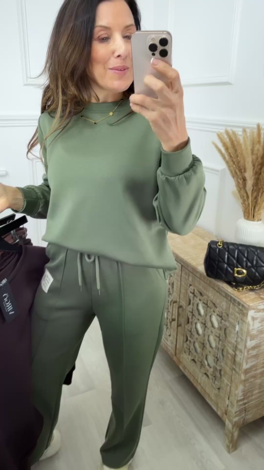 Gail Khaki Seam Detail Set