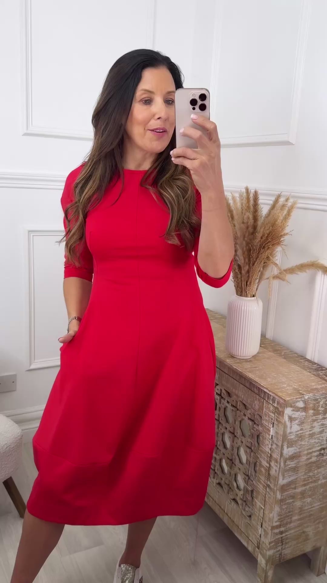 Karyn Red Parachute Midi Dress
